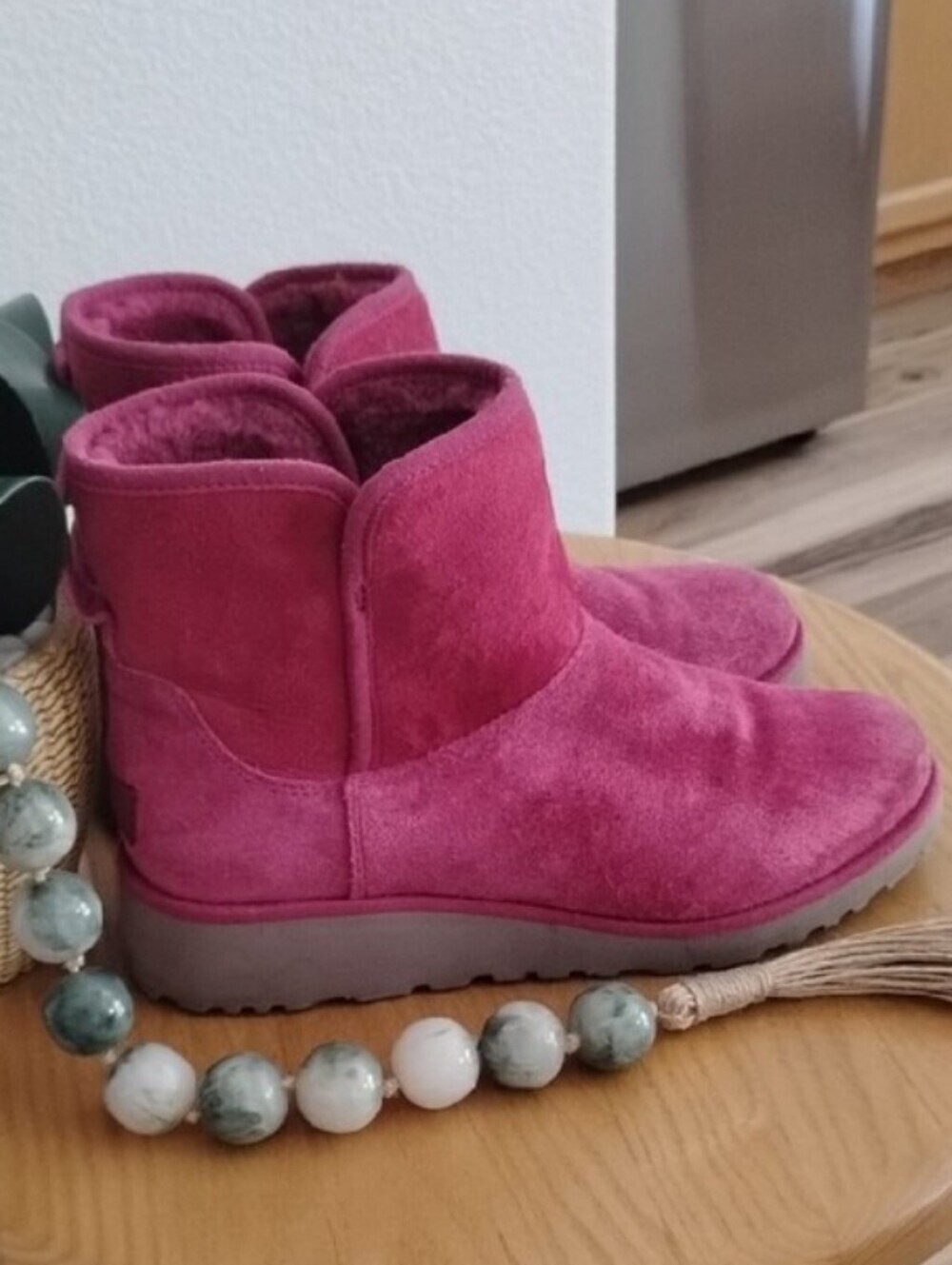 UGG Kristin Classic Slim Suede Wedge Ankle Boots - [women's sz 7.5] - Purple Pas